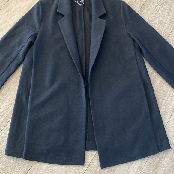 Eileen Fisher Boiled Wool Jersey Long Blazer women’s size xs black - Picture 8 of 13